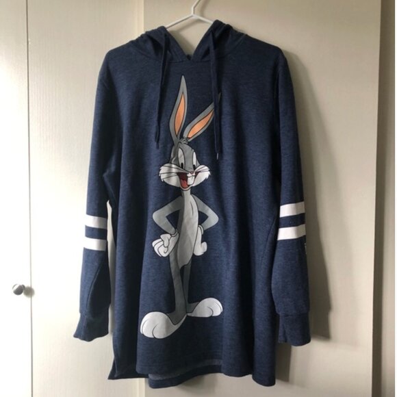Blue Bugs Bunny Graphic Hoodie — Size 1X - Picture 1 of 4